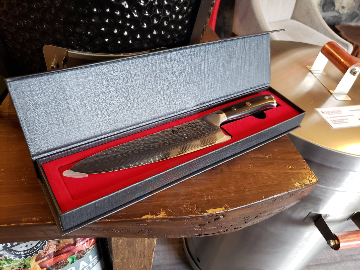 Cuchillo de Acero de Damasco JohnGrill Modelo Chef Parrillero